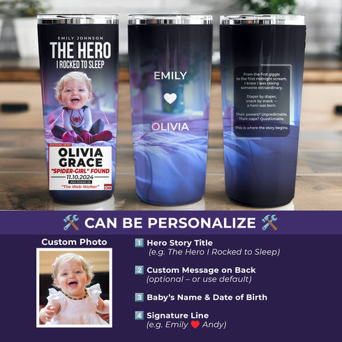 Personalized Spider-Girl Baby Tumbler – Custom CNN Breaking News Gift for Super Moms